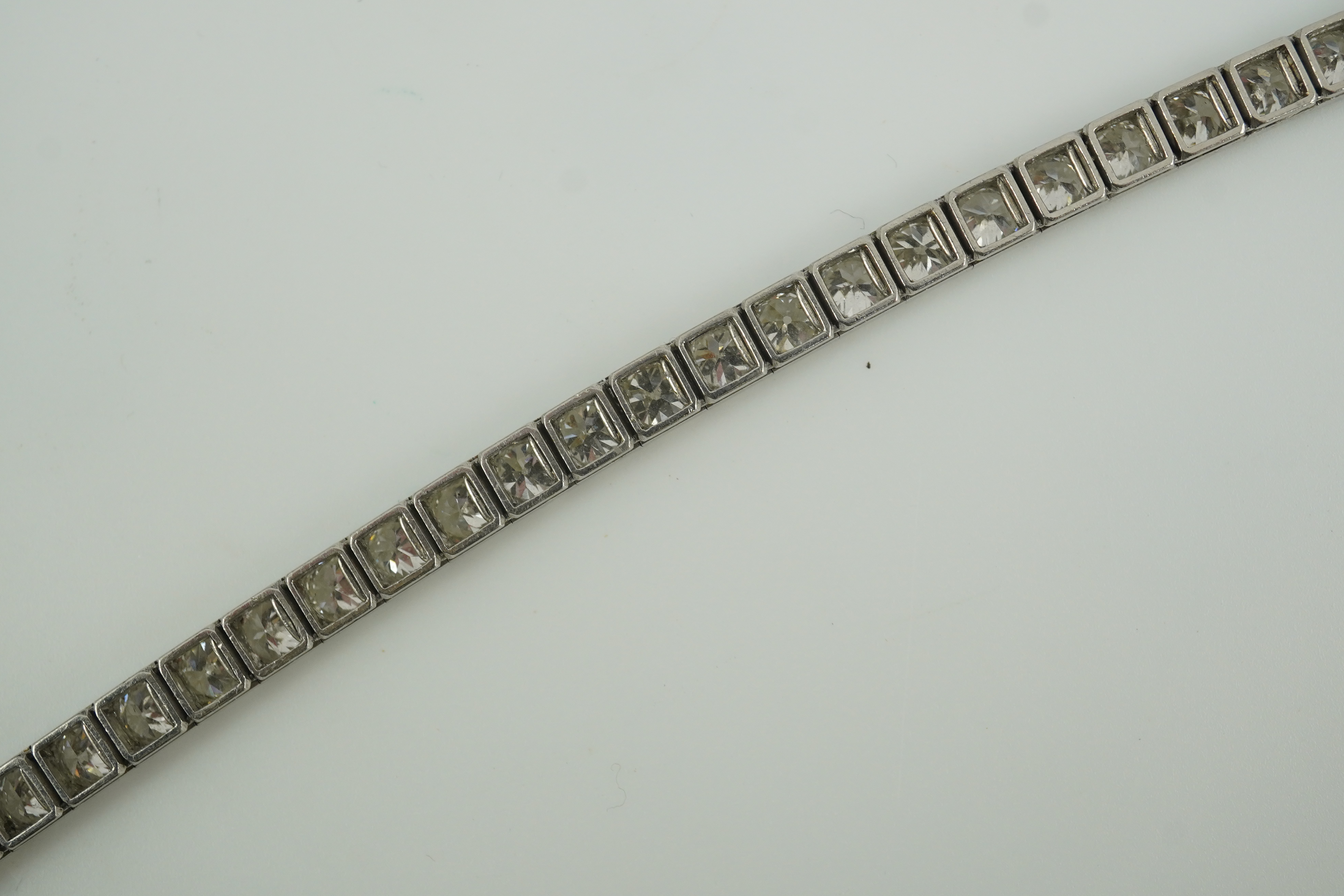 A mid to late 20th century and diamond line bracelet